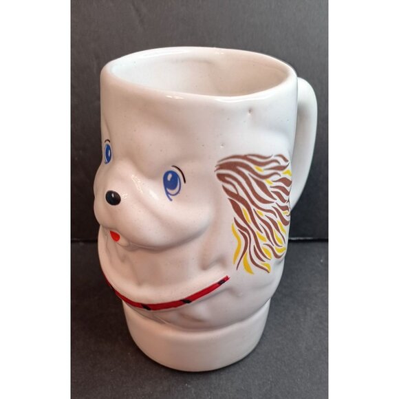 Vintage Adorable Dog Puppy Mug, 3D, Coffee Cocoa Cup, Ceramic Pottery, Spaniel - Picture 3 of 4